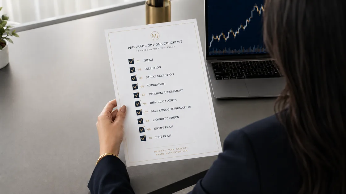 Checklist preoperación impresa con las preguntas a revisar antes de operar