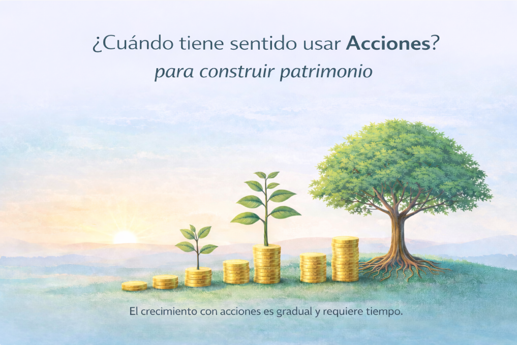 Cuándo usar acciones para invertir: inversión en acciones para construir patrimonio a largo plazo mediante crecimiento gradual y disciplina en el tiempo.
