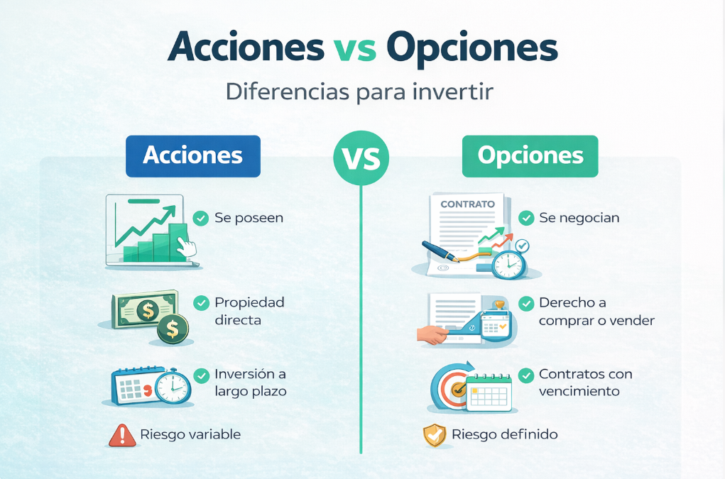 Acciones vs Opciones: Cuál usar, cuándo y por qué